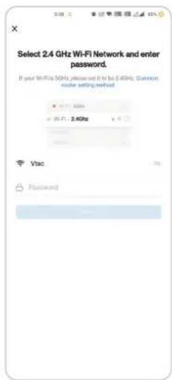 Select 2.4 GHz Wi-Fi Network and enter password. If your Wi-Fi SGAs please set it to be 2.4GHz, Common header setting method Viac Password