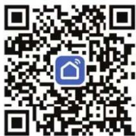 QR code with a blue home icon in the center, likely linking to a digital service or app.