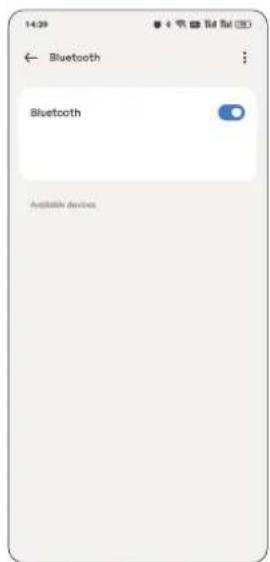 14:39 Bluetooth Bluetooth Available devices