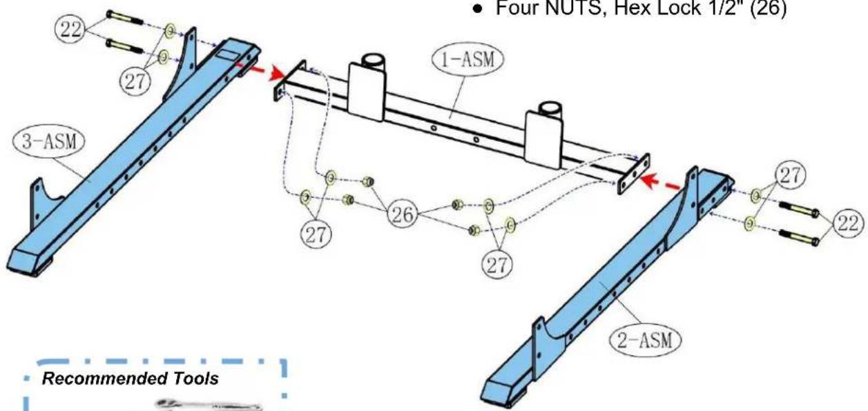 Four NUTS, Hex Lock 1/2" (26) 3-ASM 1-ASM Recommended Tools