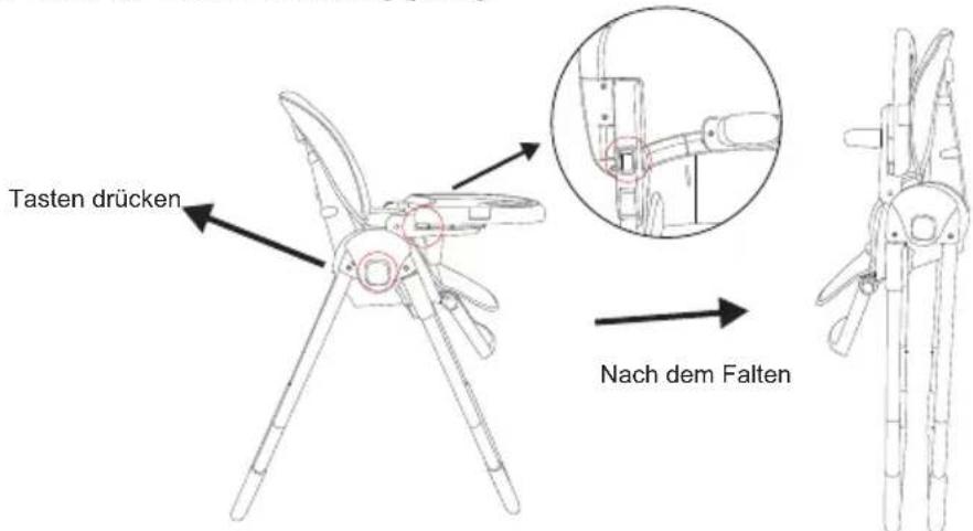 Tasten drücken Nach dem Falten