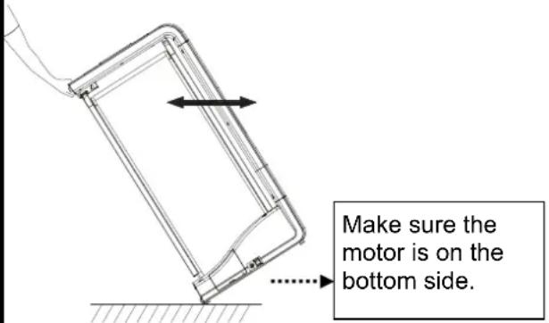 Make sure the motor is on the bottom side.