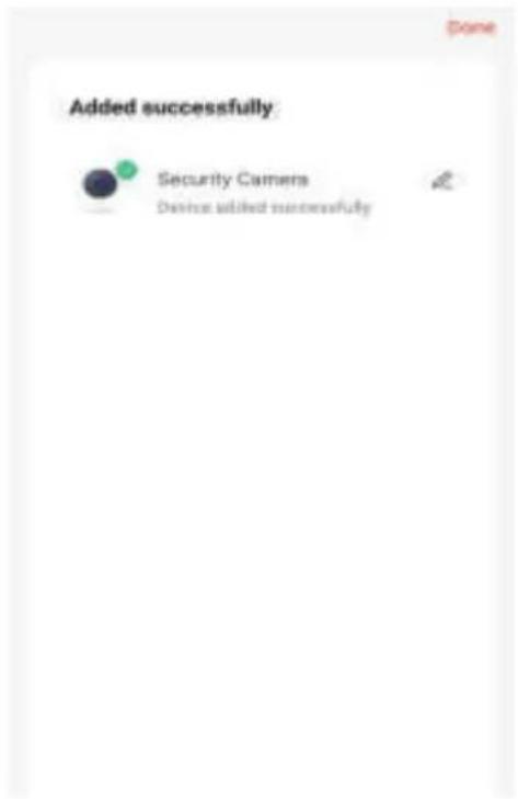 Added successfully Security Camera Device added successfully
