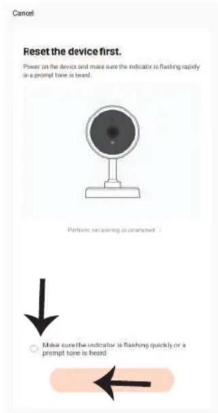 Cancel Reset the device first. Power on the device and make sure the indicator is flashing rapidly or a prompt tone is heard. Partners can swing at unselected > Make sure the indicator is flashing quickly or a prompt tone is heard