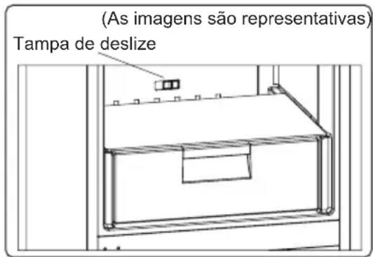 (As imagens são representativas) Tampa de deslize