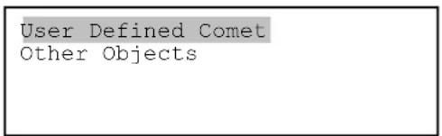 User Defined Comet Other Objects