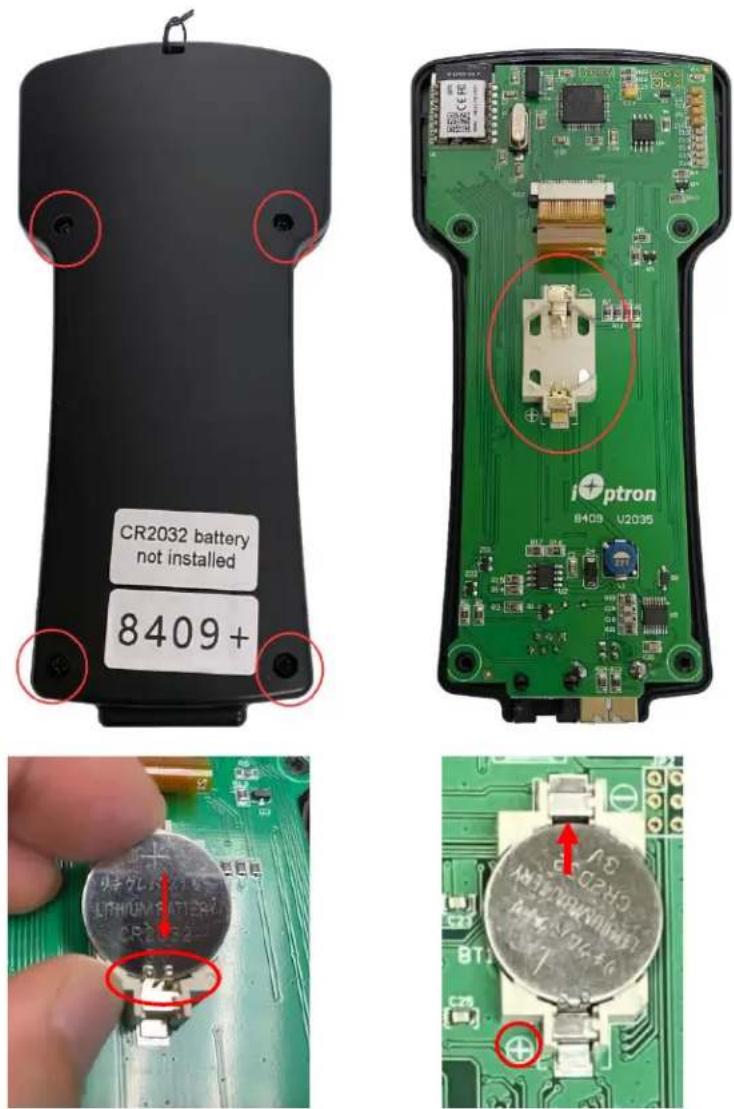 iOptron HEM44EC - Install and Check the Hand Controller Battery - 1