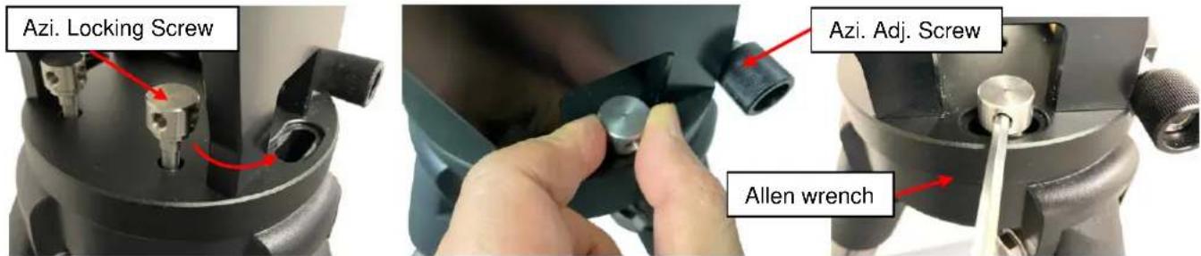 Azi. Locking Screw Azi. Adj. Screw Allen wrench