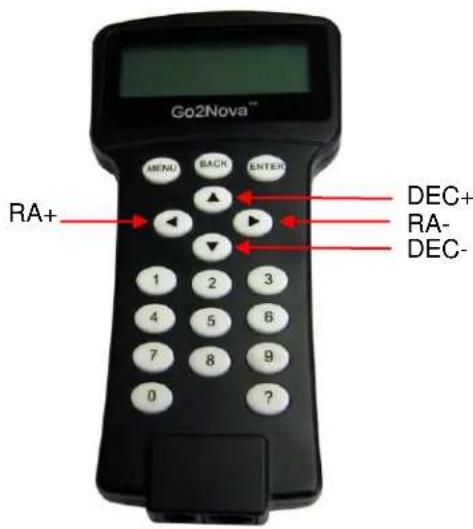 Go2Nova™ RA+ MENU BACK ENTER DEC+ RA- DEC-