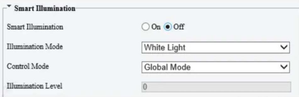 Smart Illumination Smart Illumination On Off Illumination Mode White Light Control Mode Global Mode Illumination Level 0