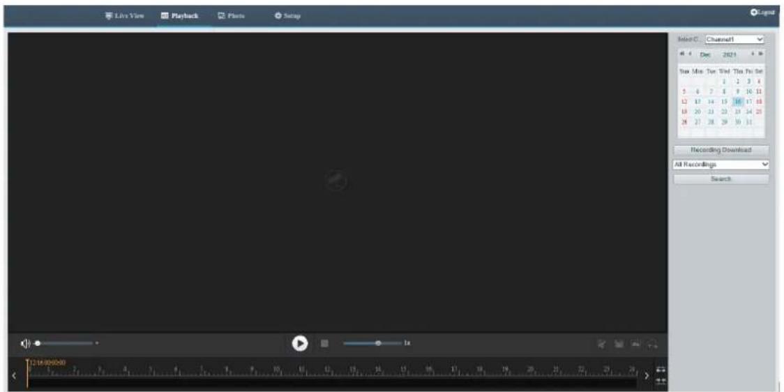 Live View Playback Plots Snap Select C Channel1 Dec 2021 Tue: Mon Tue Wed Tue Thu Sat 5 6 7 8 9 10 11 12 13 14 15 16 17 18 19 20 21 22 23 24 25 28 29 30 31 Recording Download All Recordings Search 12:18:00:00