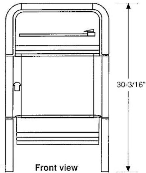 30-3/16" Front view