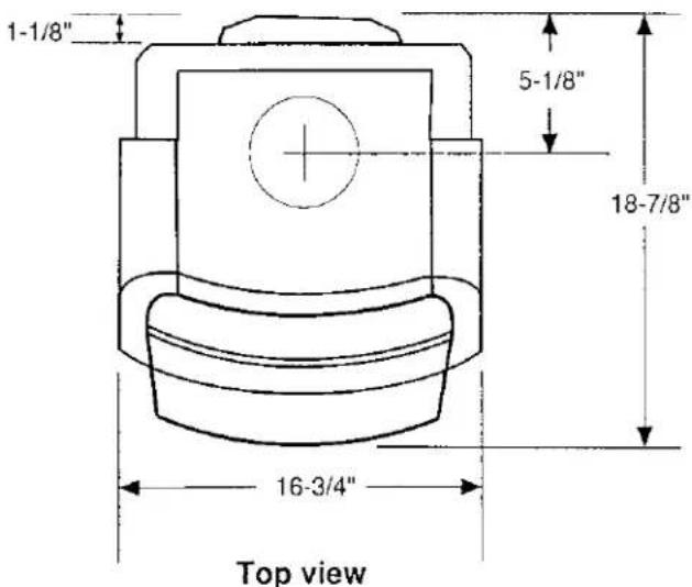 1-1/8" 5-1/8" 18-7/8" 16-3/4" Top view