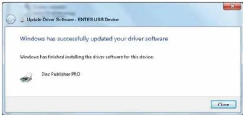 Update Driver Software - ENTES USB Device Windows has successfully updated your driver software Windows has finished installing the driver software for this device: Disc Publisher PRO Close