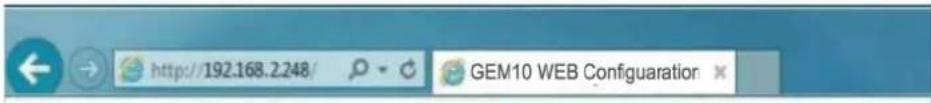 http://192.168.2.248/ GEM10 WEB Configuration