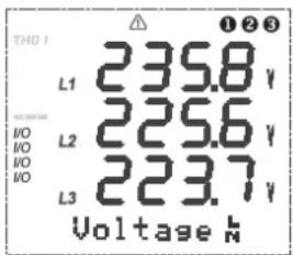THD 1 L1 235.8 V L2 225.6 V L3 223.7 V Voltage h