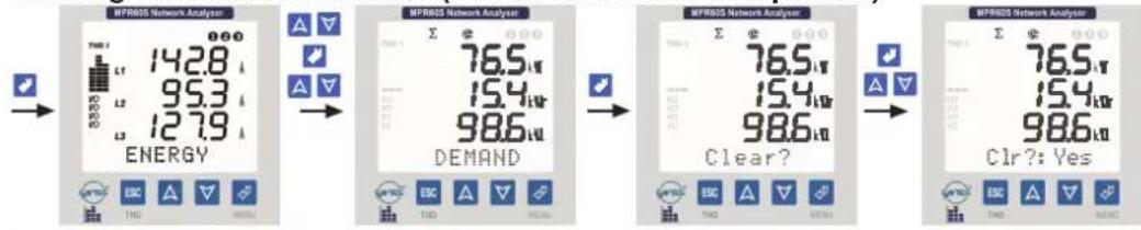 MPR60S Network Analyzer 142.8 95.3 127.9 ENERGY MFR60S Network Analyzer 76.5 15.4 98.6 DEMAND MFR60S Network Analyzer 76.5 15.4 98.6 Clear? MFR60S Network Analyzer 76.5 15.4 98.6 Clr?: Yes