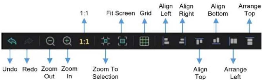 1:1 Fit Screen Grid Align Left Align Right Align Bottom Arrange Top Undo Redo Zoom Out Zoom In 1:1 Zoom To Selection Align Top Arrange Left
