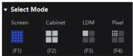 Select Mode Screen Cabinet LDM Pixel (F1)(F2)(F3)(F4)