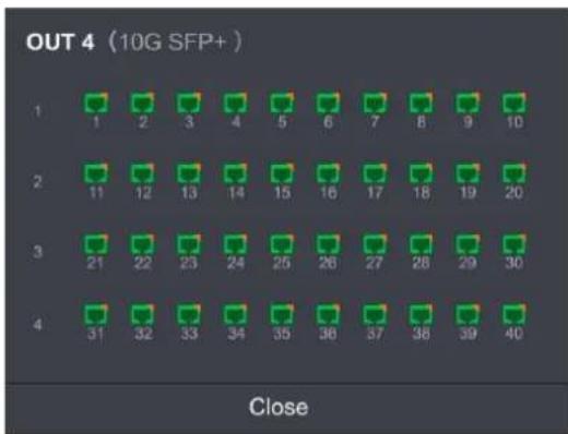 OUT 4 (10G SFP+) 1 1 2 3 4 5 6 7 8 9 10 2 11 12 13 14 15 16 17 18 19 20 3 21 22 23 24 25 26 27 28 29 30 4 31 32 33 34 35 36 37 38 39 40 Close