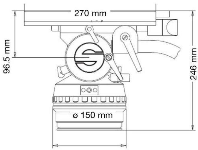 270 mm 96.5 mm 246 mm Ø 150 mm