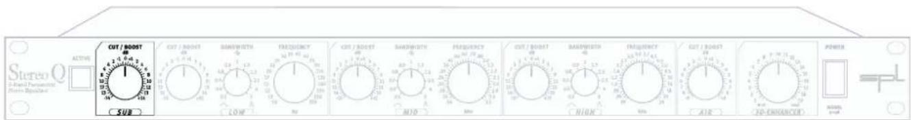 Stereo Q -Real Parsonette Power Regulator ACTIVE CUT / BOOST SUB CUT / SHIFT OFF SANDWIDTH IN FREQUENCY OUT / RESET OFF SANDWIDTH IN FREQUENCY OUT / SHIFT OFF SANDWIDTH IN FREQUENCY OUT / RESET OFF SANDWIDTH IN FREQUENCY OUT / SHIFT OFF SANDWIDTH IN FREQUENCY OUT / RESET OFF SANDWIDTH IN FREQUENCY OUT / RESET OFF SP-ENHANCED POWER