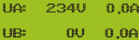 UP: 234V 0.00 UP: 0V 0.00