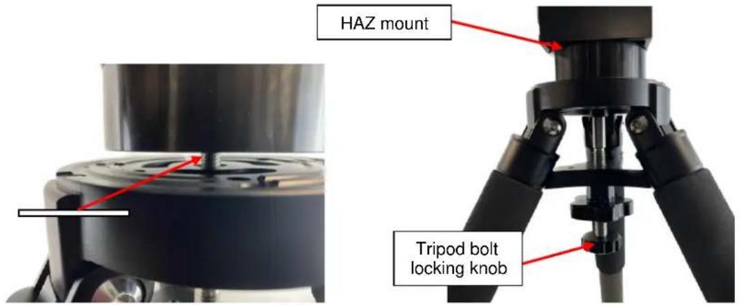 HAZ mount Tripod bolt locking knob