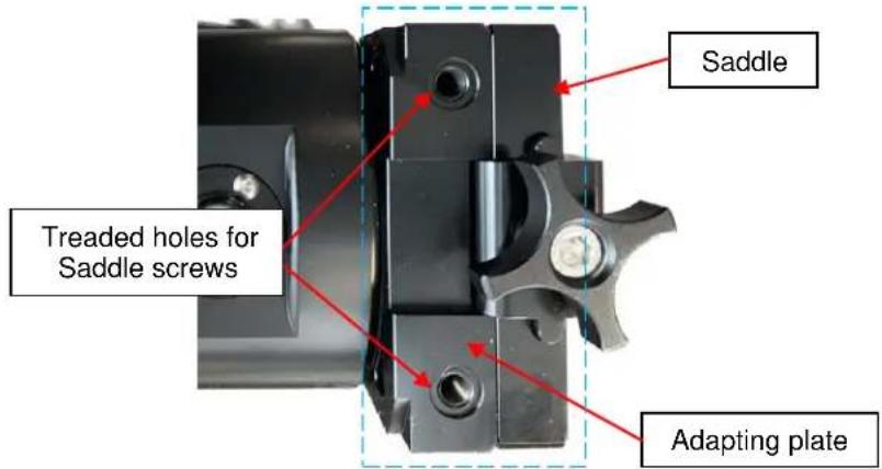 Treaded holes for Saddle screws Saddle Adapting plate