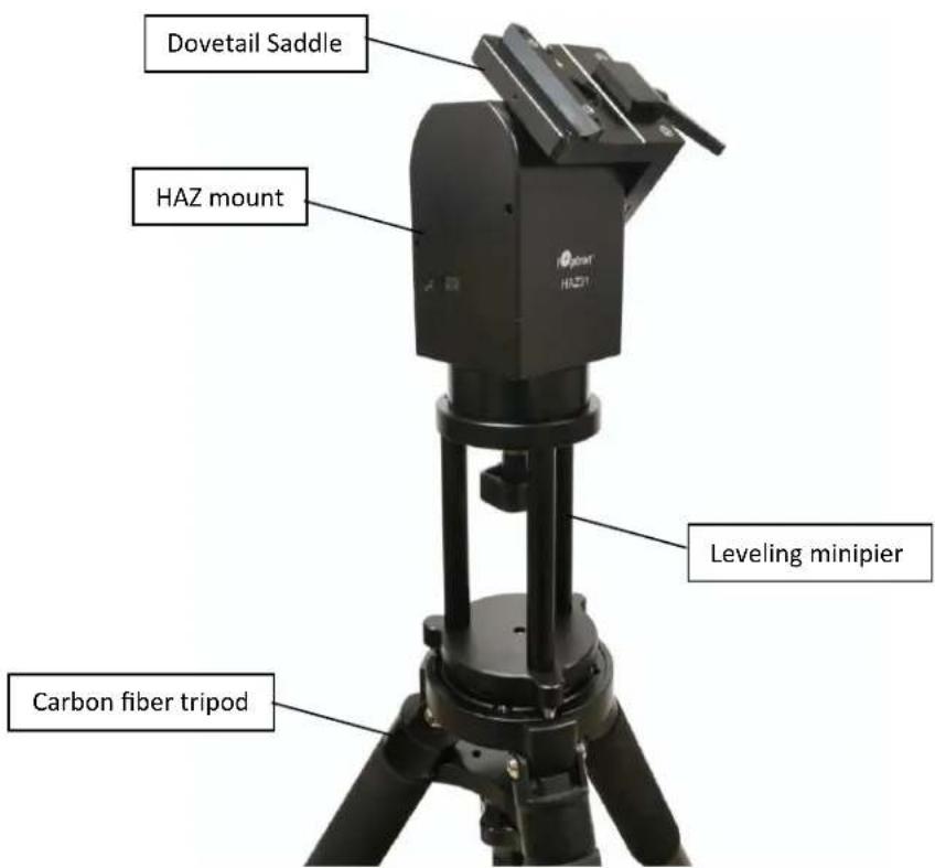 Dovetail Saddle HAZ mount Leveling minipier Carbon fiber tripod