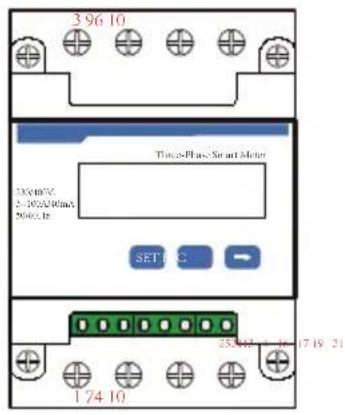 3 96 10 Three-Place Smart Meter 330/40°C 2-102A/30mA 500A/10 SET 10°C 174 10 25 147 1 - 18 17 19 21