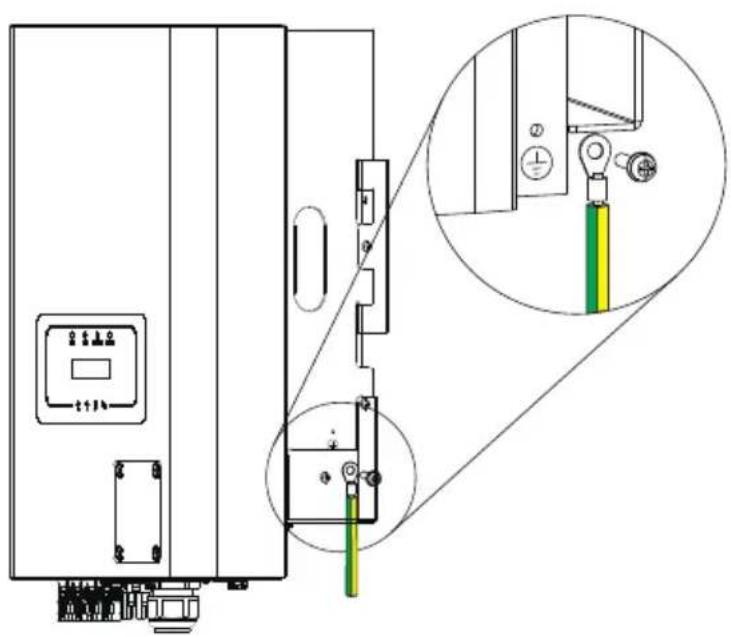 Deye SUN-15K-G05-LV - The connection of the ground line - 1