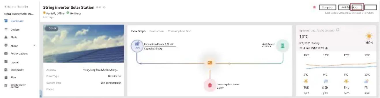 Back to Plan-Set String inverter Solar Station 10.13.192 Partially Offline No Alerts Edit Tags Compare Mid Edit KRC Last update: 2011/08/24 08:45:39 °C<8.00 Cover Flow Graph Production Consumption Grid Production Power 3.52 kW Capacity 10 KWP Grid Power 6.47 kW Address Yang, Fang Road, Raitun, King... Plant Type Residential System Type Self consumption Phone Consumption Power 2.6kW Updated: 2021/08/24 08:35:13 10°C 5°C/13°C Sunny 4 m/s 0.025 18:02 MON 16°C 13°C 17°C 18°C 5°C 9°C 8°C 10°C TUE WED THU FRI 3/23 3/24 3/25 3/26