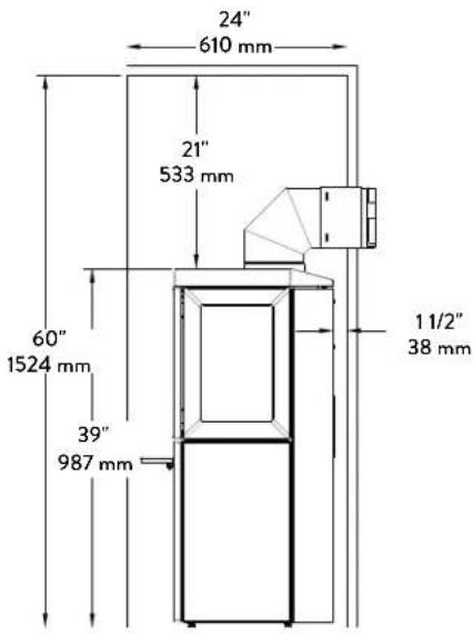 24" 610 mm 21" 533 mm 60" 1524 mm 39" 987 mm 1 1/2" 38 mm