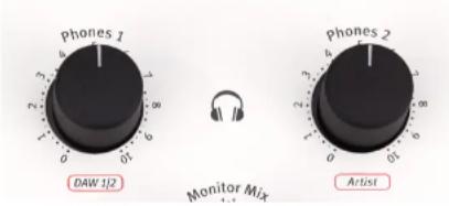 Phones 1 DAW 1J2 Monitor Mix Phones 2 Artist