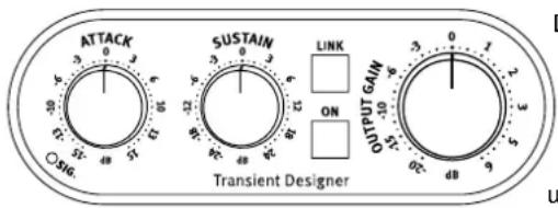 ATTACK SUSTAIN LINK ON OUTPUT 64IN OSG Transient Designer