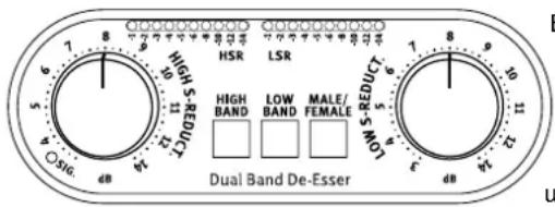 HIGH-S-REDUCT HSR LSR HIGH BAND LOW BAND MALE/ FEMALE Loud-S-REDUCT Dual Band De-Esser