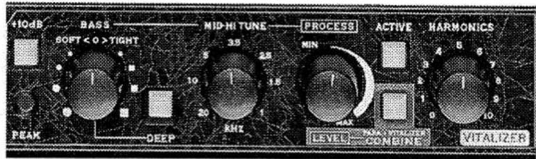 +10dB BASS 60FT < 0 >TIGHT MID-HI TUNE PROCESS MIN ACTIVE HARMONICS PEAK DEEP RHZ LEVEL COMINE VITALIZER