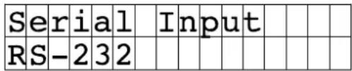 Serial Input RS-232