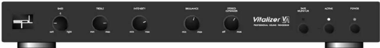 SASS 0 TICKLE INTENSITY SMIABILITY STUDIO EXPANDER Vitalizer VI PROFESSIONAL SOUND PROCESSOR OFF MAX TIME MONITOR ACTIVE POWER