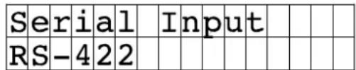 Serial RS-422 Input