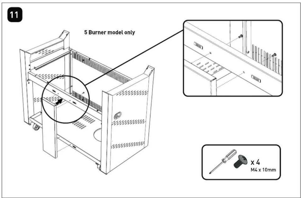 11 5 Burner model only x 4 M4 x 10mm