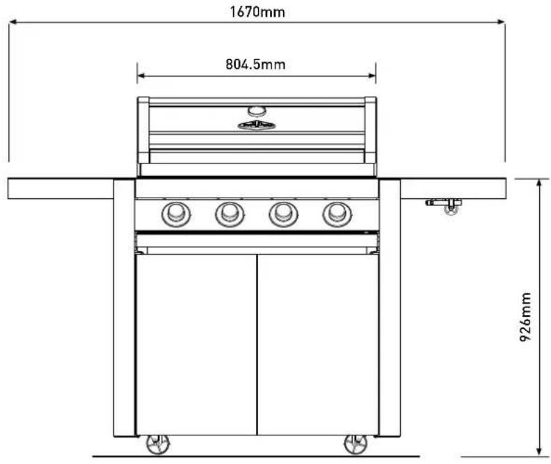1670mm 804.5mm 926mm