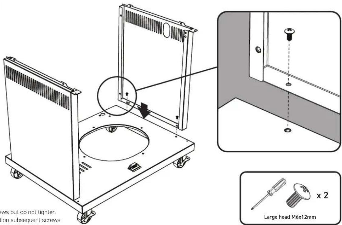 ews but do not tighten ion subsequent screws Large head M6x12mm x 2