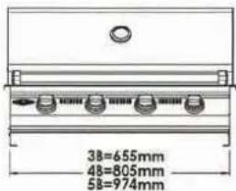 38=655mm 48=805mm 58=974mm