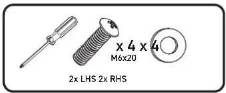 2x LHS 2x RHS M6x20 x 4 x 4
