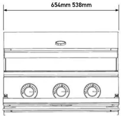 654mm 538mm