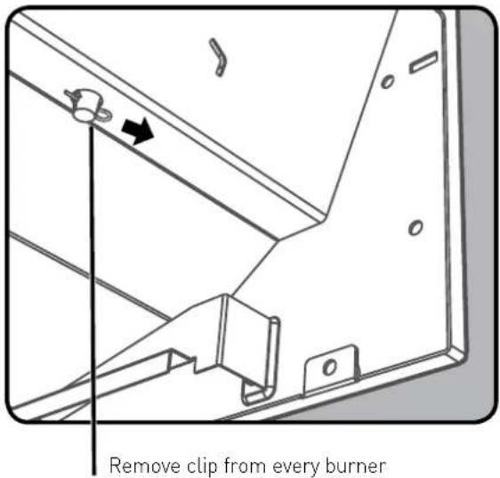 Remove clip from every burner