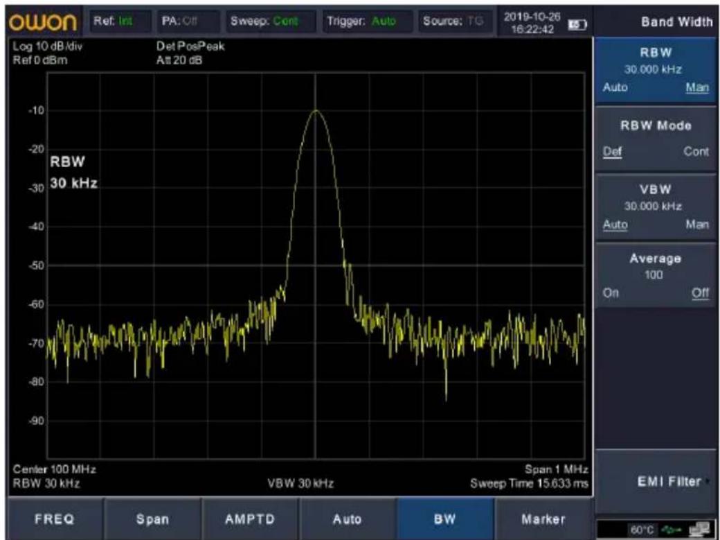 Owon HSA015 - 3) Setting frequency span - 1