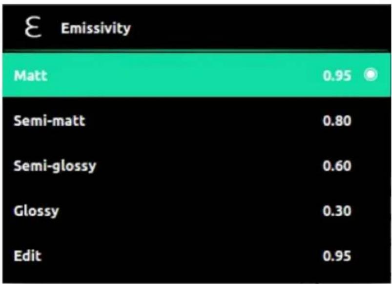Owon TI300 - Emissivity - 1